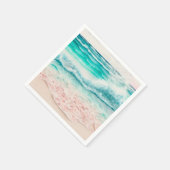 ピンクビーチ波 スタンダードカクテルナプキン (角)