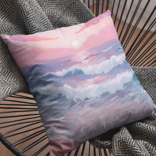 ピンクビーチ海ショア絵を描 クッション