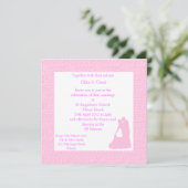 ピンクビーチ結婚式招待状と踊りカップル 招待状 (スタンド正面)