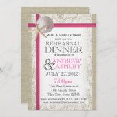 ピンクビーチ&バーラップリハーサルディナー 招待状 (正面/裏面)