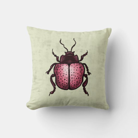 ピンクビートルかわいいゴブリン虫の恋人 クッション (正面)