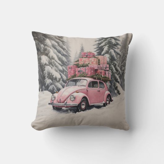 ピンクビートルオーナメント クッション (正面)