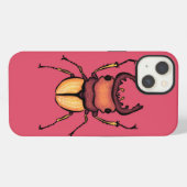 ピンクビートル虫好きアート iPhoneケース (裏面横)