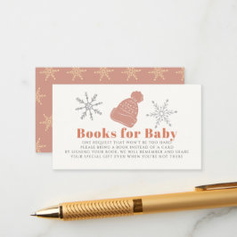 ピンクビーニー女の子の赤ちゃんシャワー予約リクエスト エンクロージャーカード