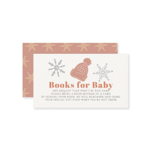 ピンクビーニー女の子の赤ちゃんシャワー予約リクエスト エンクロージャーカード
