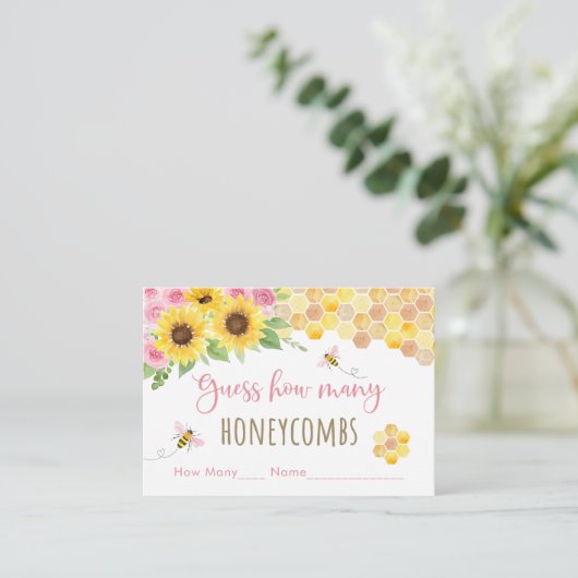 ピンクビーヒマワリ誕生日推測ゲームの数 エンクロージャーカード (スタンド正面)