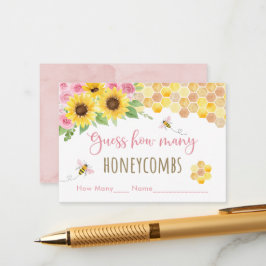 ピンクビーヒマワリ誕生日推測ゲームの数 エンクロージャーカード