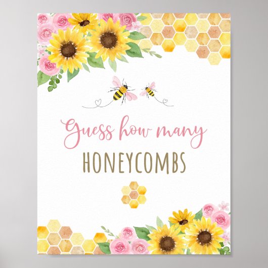 ピンクビーヒマワリ誕生日推測ゲームの数 ポスター (正面)