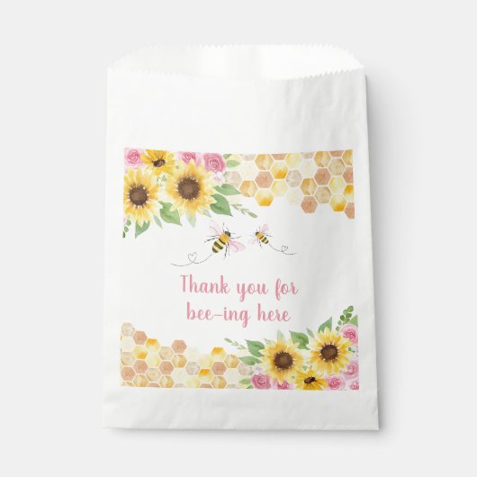 ピンクビーヒマワリ誕生日 フェイバーバッグ (正面)