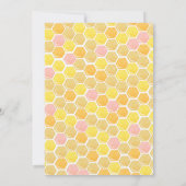 ピンクビーファーストバースデーパーティの招待状ズガール 招待状 (裏面)