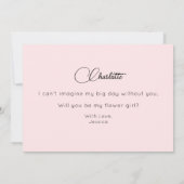 ピンクビーマイフラワーガールスクリプト招待状 招待状 (裏面)