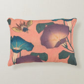 ピンクビー花クラシック北斎美術 アクセントクッション (正面)