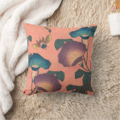 ピンクビー花クラシック北斎美術 クッション (ブランケット)