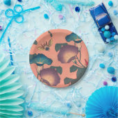 ピンクビー花クラシック北斎美術 ペーパープレート (パーティー)