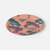 ピンクビー花クラシック北斎美術 ペーパープレート (アングル)