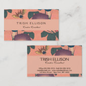 ピンクビー花クラシック北斎美術 名刺 (正面/裏面)