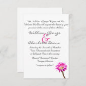 ピンクピアッツァサボテンの花の開花 招待状 (正面/裏面)