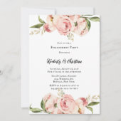 ピンクピエレガントオニーフローラ婚約パーティ 招待状 (正面)