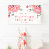 ピンクピエレガントオニーボタニカルブランチ誕生日 横断幕 (インサイチュ)