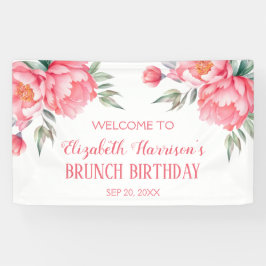 ピンクピエレガントオニーボタニカルブランチ誕生日 横断幕