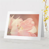 ピンクピオニフラワーカスタム誕生日ビッグ カード (黄色い花)