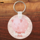 ピンクピギーキーチェーン キーホルダー (正面)