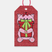 ピンクピギースパークルギフトラベル ギフトタグ (正面)