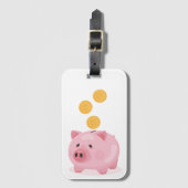 ピンクピギーバンクアクリル荷物タグ ラゲッジタグ (正面縦)