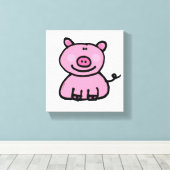 ピンクピギー キャンバスプリント (インサイチュ (ウッドフロア))