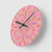 ピンクピクセル2 ラウンド壁時計 (傾斜)