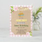 ピンクピクニックパーティの招待状 招待状 (スタンド正面)