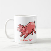 ピンクピグのカおもしろいスタマイズ文字 コーヒーマグカップ (左)