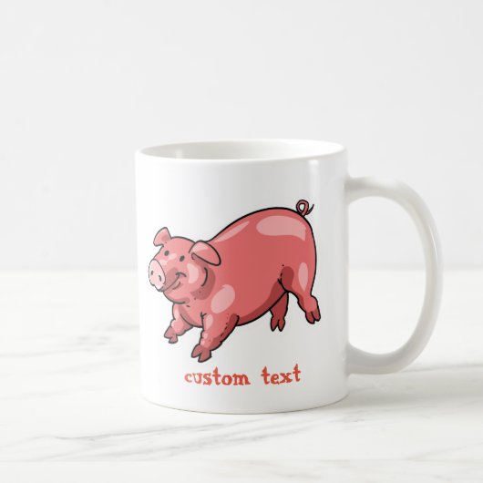 ピンクピグのカおもしろいスタマイズ文字 コーヒーマグカップ (右)