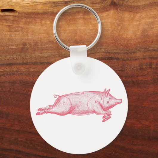 ピンクピグキーリング キーホルダー (正面)