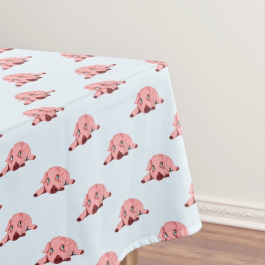 ピンクピグテーブルクロス – 色の選択 テーブルクロス (インサイチュ)