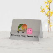 ピンクピグ&カイクパロットハッピーバースデーカード カード (黄色い花)