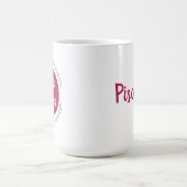 ピンクピセスロゴ〔占星術の〕十二宮図星印の星占い特性 コーヒーマグカップ (中央)