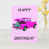 ピンクピックアップ カード (黄色い花)