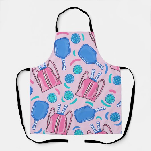 ピンクピックピックボールのパドルとボール エプロン (正面)