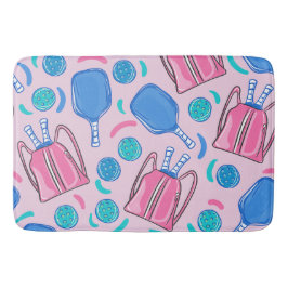 ピンクピックピックボールのパドルとボール バスマット