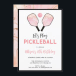 ピンクピックピックボールスポーツテーマガールバースデーパーティー 招待状<br><div class="desc">このデザインの高度なカスタマイズを行うには、上記の「デザインツールを使用して編集」ボタンを選択する。</div>