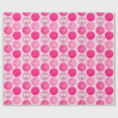 ピンクピックピックボールパーソナライズされたウェディングシャワー ラッピングペーパー (フラット)