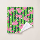 ピンクピックボールのナマケモノ🦥 バスタオルセット (ウォッシュタオル)