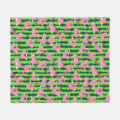 ピンクピックボールのナマケモノ🦥 フリースブランケット (正面(横))