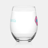 ピンクピックボールパドル&ボーパーソナライズされたル名門私立校風の ステムなしワイングラス (左)