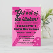 ピンクピックボールパーティースポーツパドル誕生日 招待状 (スタンド正面)