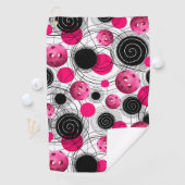 ピンクピックボール柄スウェットタオル ゴルフタオル (インサイチュ)