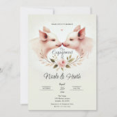 ピンクピッグススナウトへフローラ婚約パーティ 招待状 (正面)