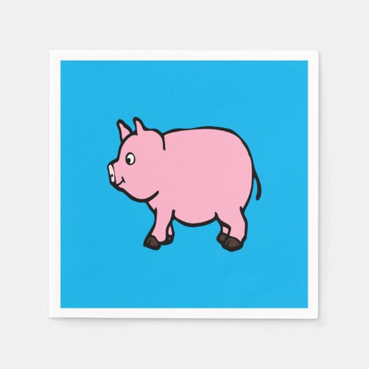 ピンクピッグスタンダードカクテル紙ナプキンス スタンダードカクテルナプキン (正面)