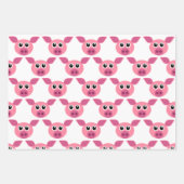 ピンクピッグズストライプドット紙セット ラッピングペーパーシート (正面)
